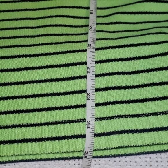 Liz Claiborne Liz & Co. Cinched V Neck Closure Striped Short Sleeve Sz. M Top - Picture 7 of 9